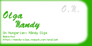olga mandy business card